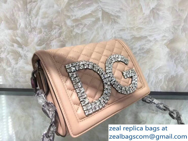Dolce  &  Gabbana DG Girls Shoulder Bag In Quilted Nappa Leathe nude pink 2019